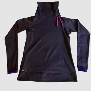 Nike Pro Drifit Athletic Run Base Layer Purple Mock Turtleneck